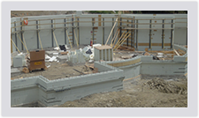 Bracing holds the ICF blocks in place until the concrete is cured