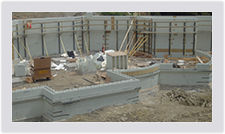 Bracing holds the ICF blocks in place until the concrete is cured 
