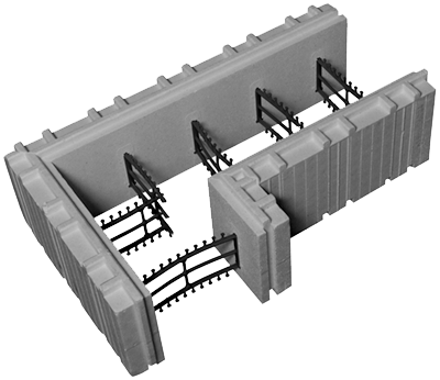 8” 90 degree corner height adjuster  Advantage ICF Block 